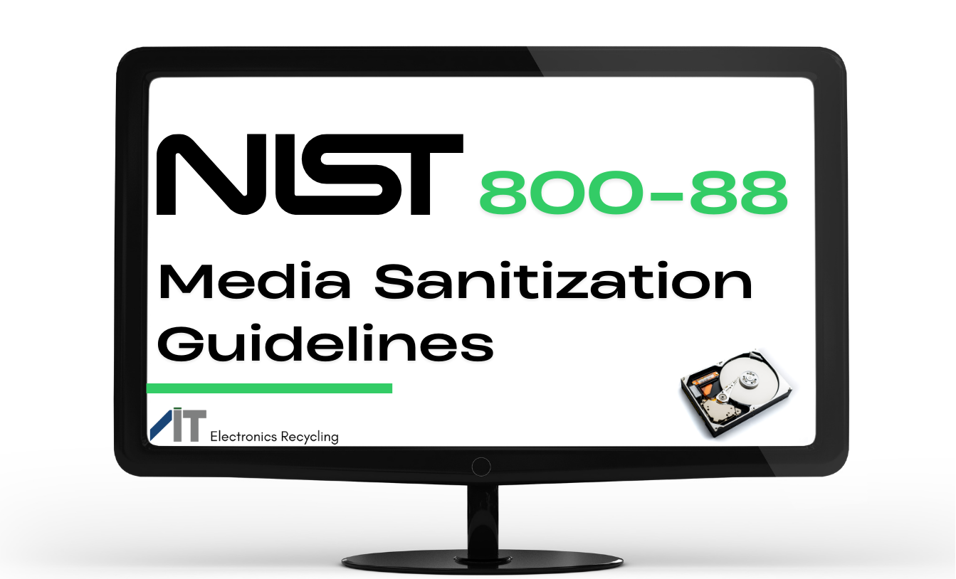 A computer monitor that says NIST 800-88 Media Sanitization Guidelines